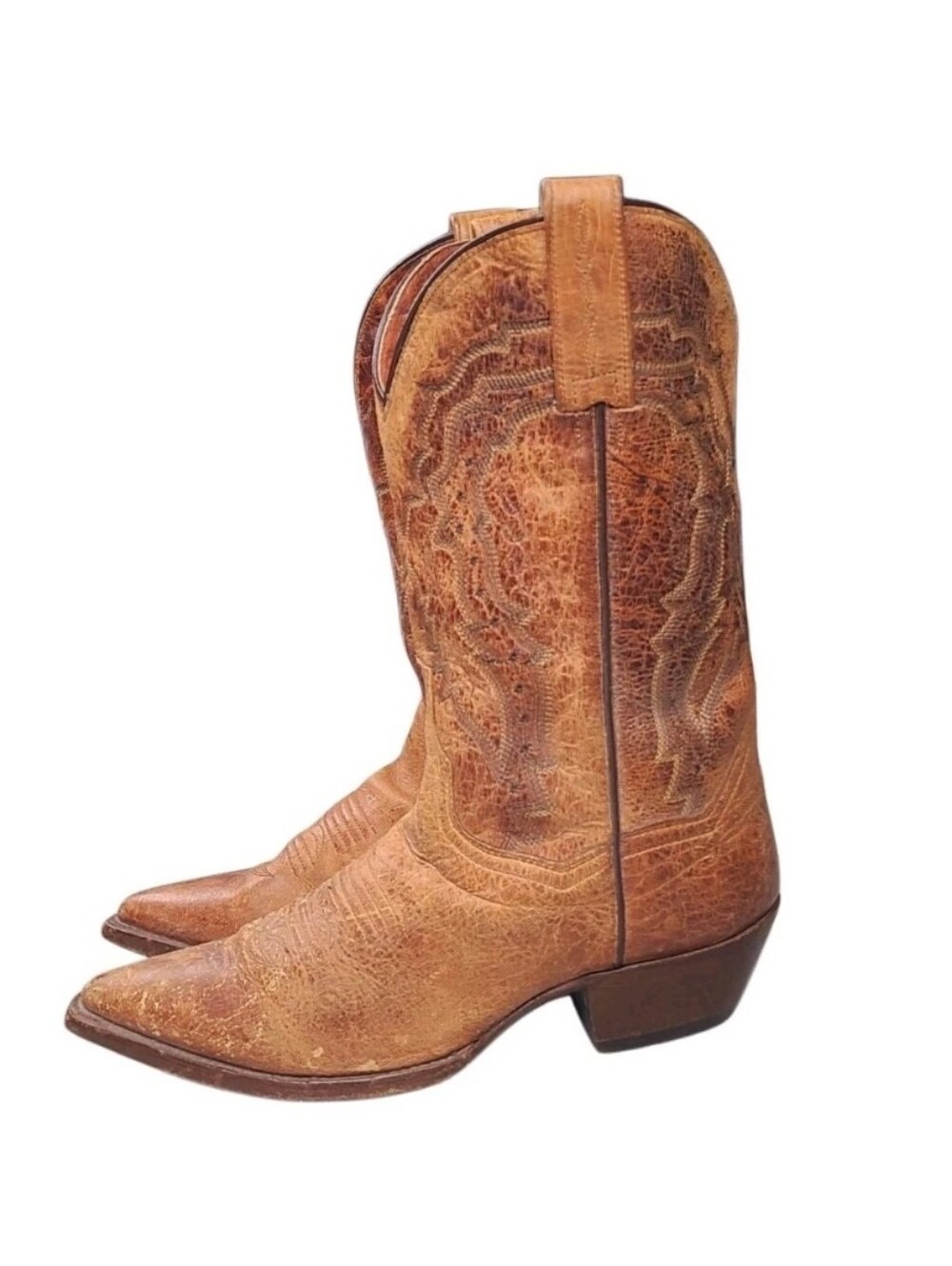 Dan Post Woman’s Leather Mid Calf Snip Toe Boots Style 3470 Sz 7 M Western Rodeo
